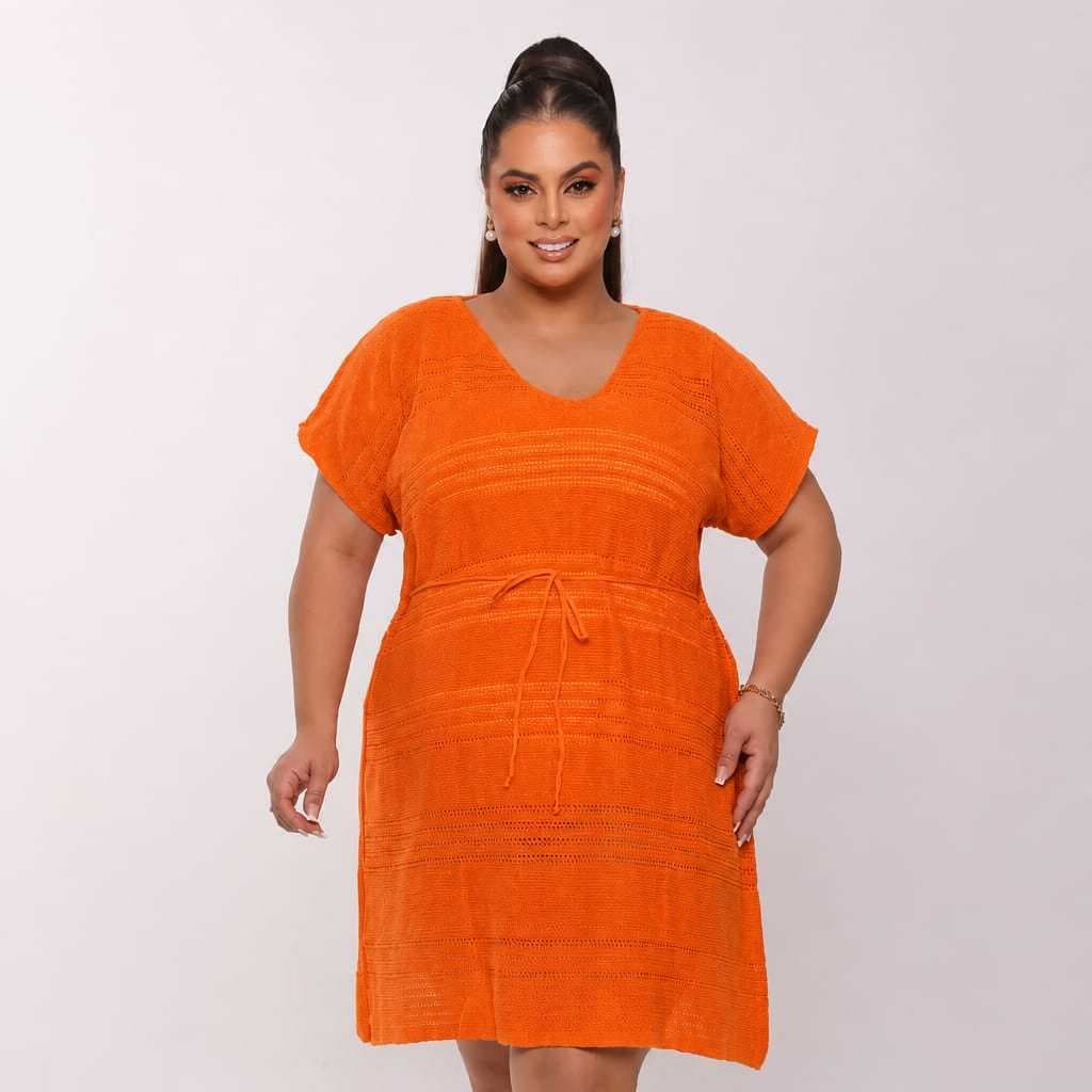 Saida de Praia Plus Size Fechada de Tricot