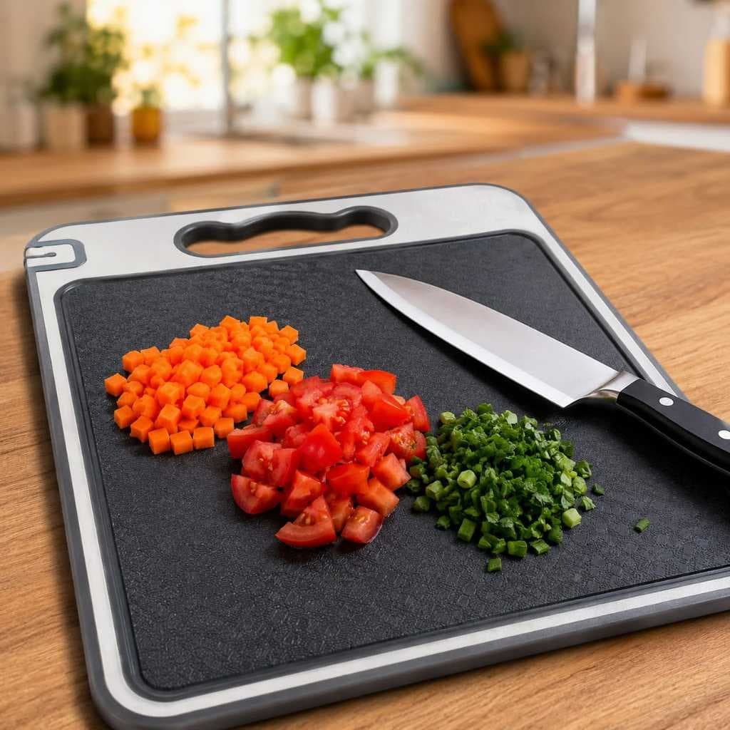Tábua de Corte Antiderrapante 36cm Cozinha Cortar Carnes Legumes Frutas Resistente Fácil de Limpar