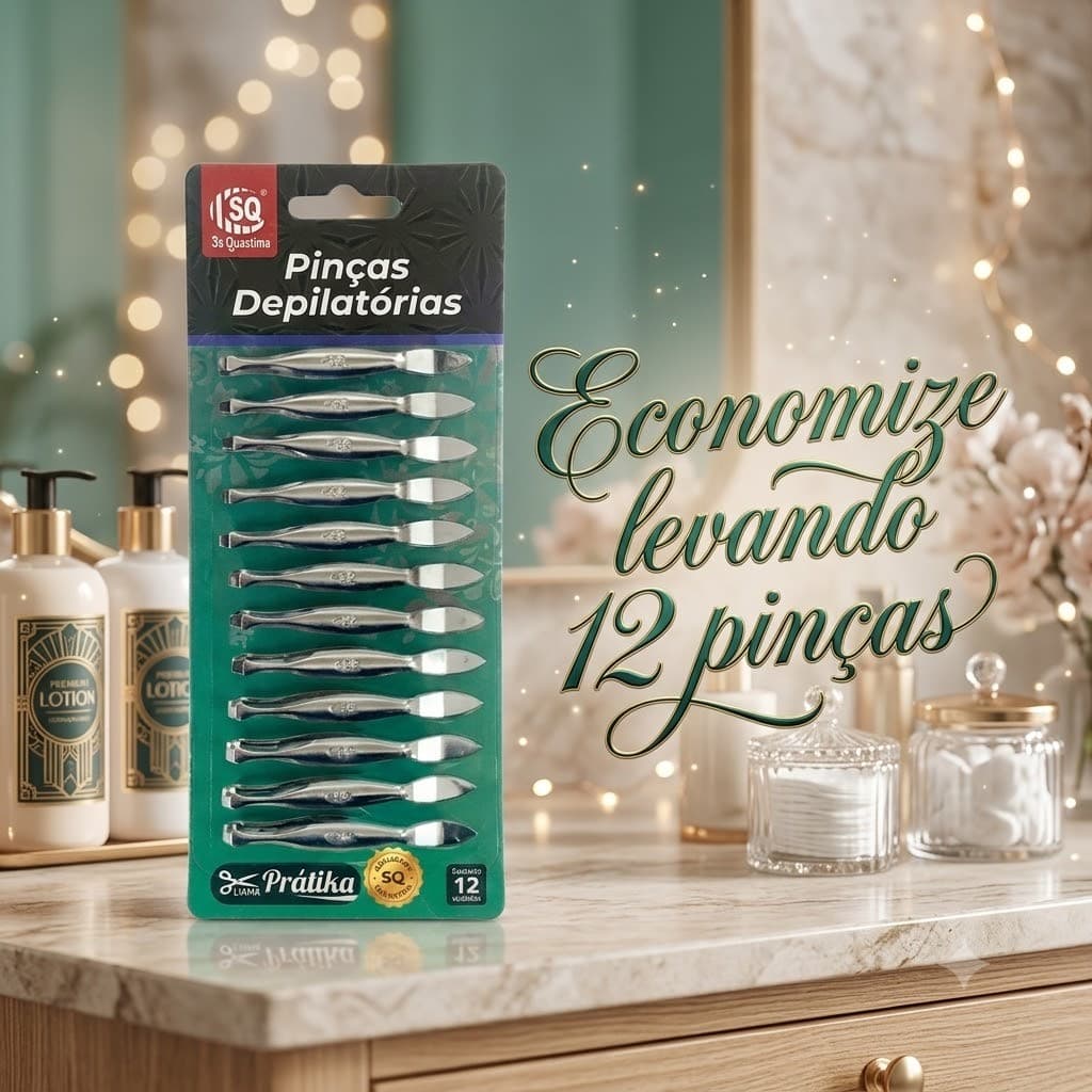 Pinça depilatória em aço inox ótima para designer de sobrancelhas