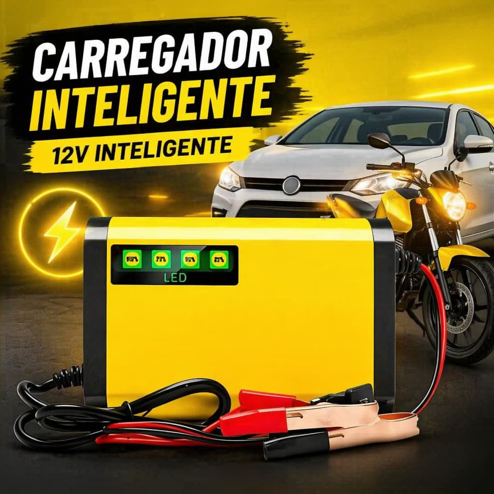 Carregador De Bateria Automotivo 12v 2a Carro Moto Automático 127V Carregar Bateria De Automotivo Só funciona na Tomada