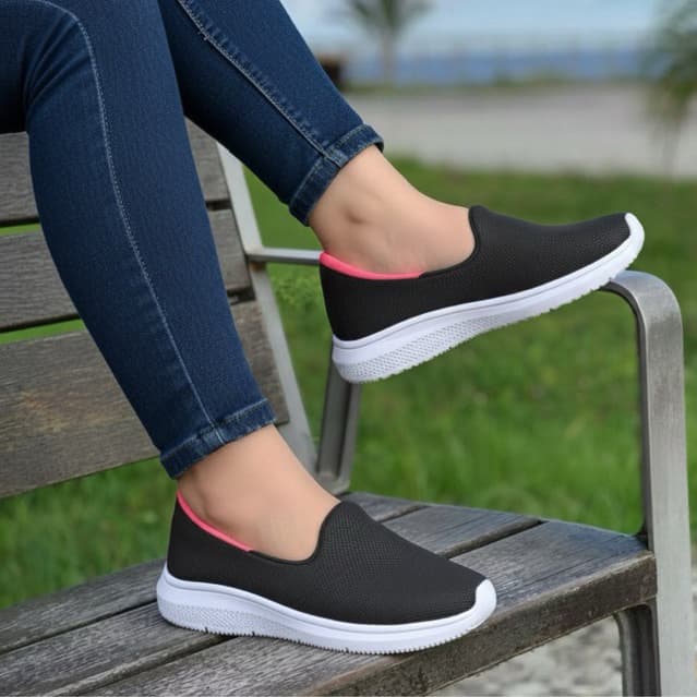 Tênis Feminino Confortável Casual para o Dia a  Dia Sem cadarço