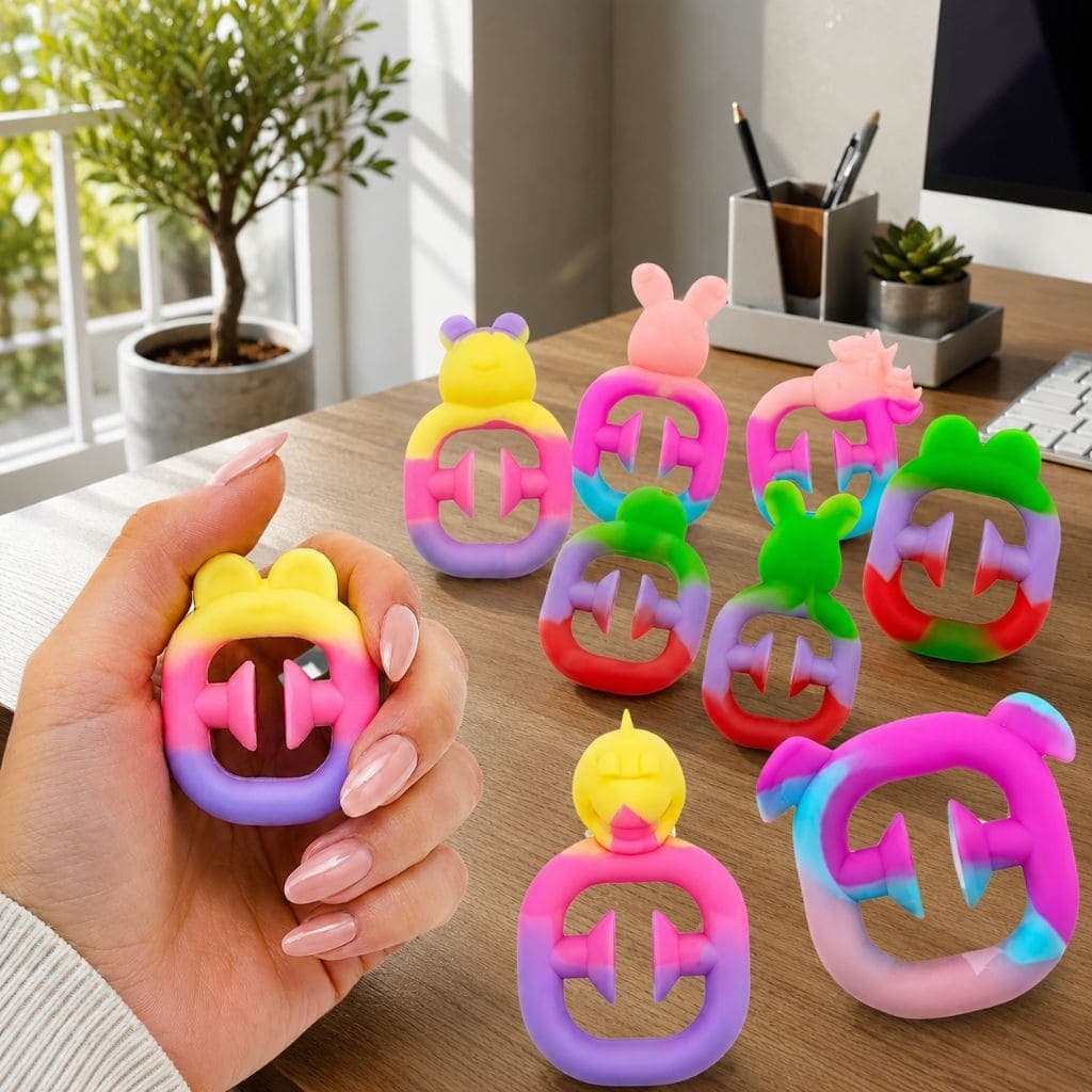 Kit 3 Fidget Toy Snappers Brinquedo Sensorial Anti Stress Silicone Colorido Sensorial Para Ansiedade