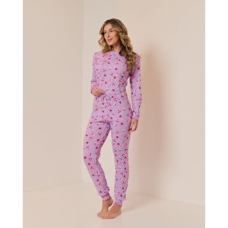 Pijama Feminino manga longa Jogger just fit pijama inverno