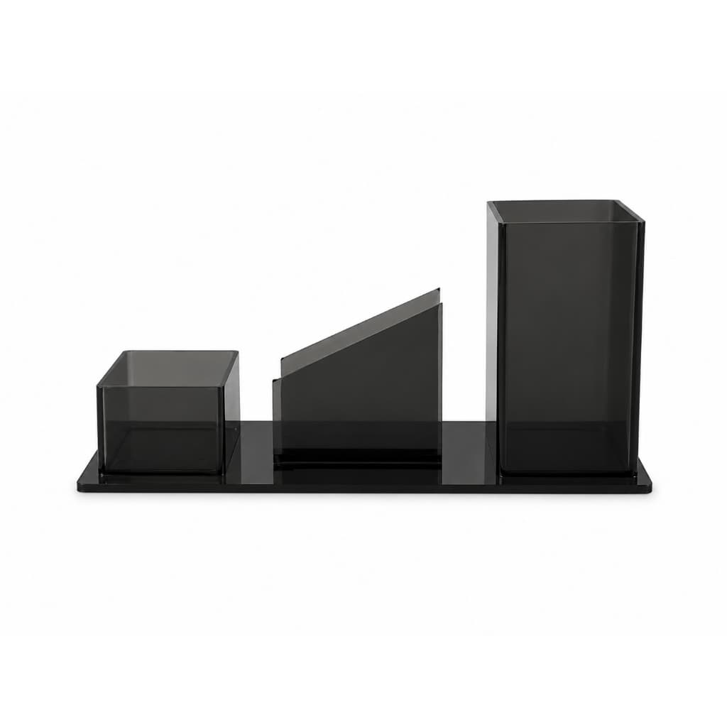 Organizador de Mesa Para Escritório 3 Divisões Porta Lapís Caneta Clips