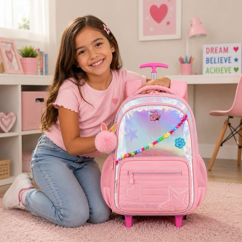 Mochila Infantil Holográfica Femenina Impermeável Alta Cualidade