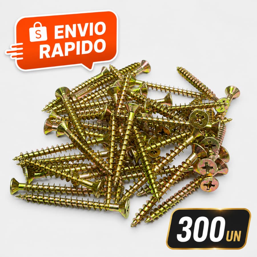 Parafuso Chipboard 4,5x50 Cabeça Chata Phillips 200 Unidades Para Madeira MDF Aglomerado