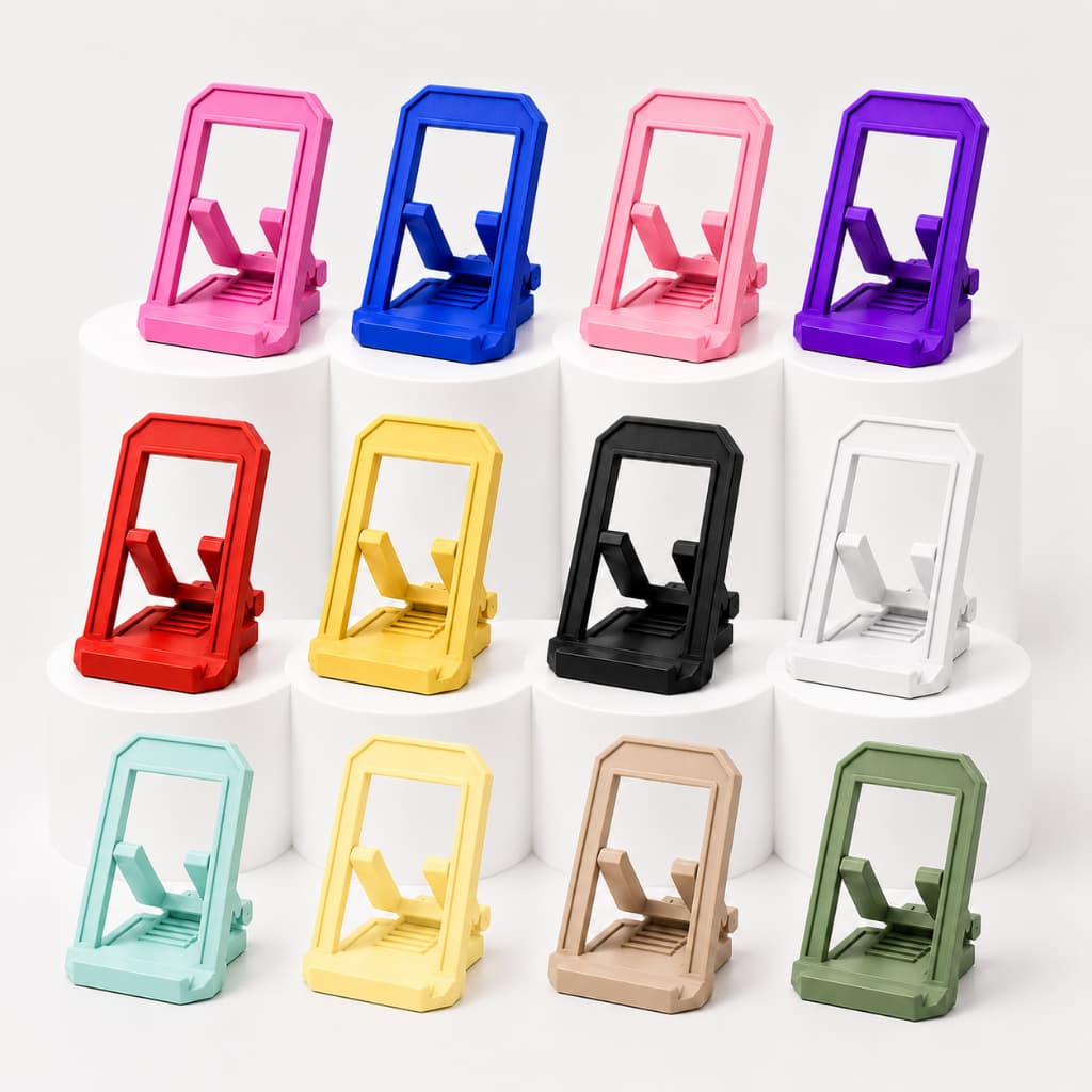 Kit 2 Suportes Celular Ajustável Dobrável Mesa Portátil PLA 3D Universal iPhone Samsung Premium Moderno