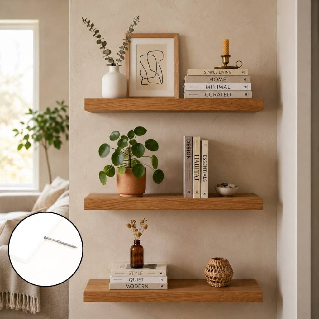 Prateleira Freijó 40x20 Grossa 30mm MDF Suporte Invisível