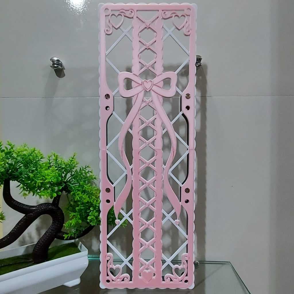 GRADE GRELHA PARA COOLER FAN GRILL 360MM X 120MM LAÇO ROSA CORAÇÃO DECORAÇÃO PC SETUP GAMER