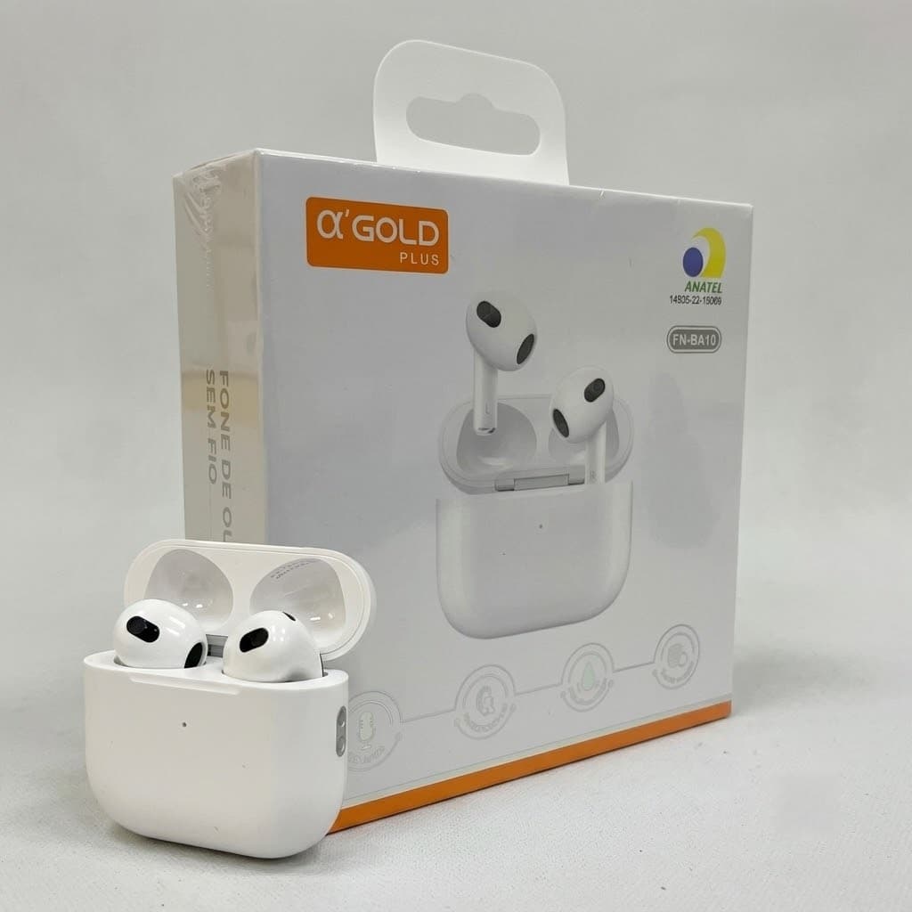Fone De Ouvido Bluetooth Sem Fio A'Gold FN-BA10 Plus Premium Anatel Corrida Academia IPhone Android