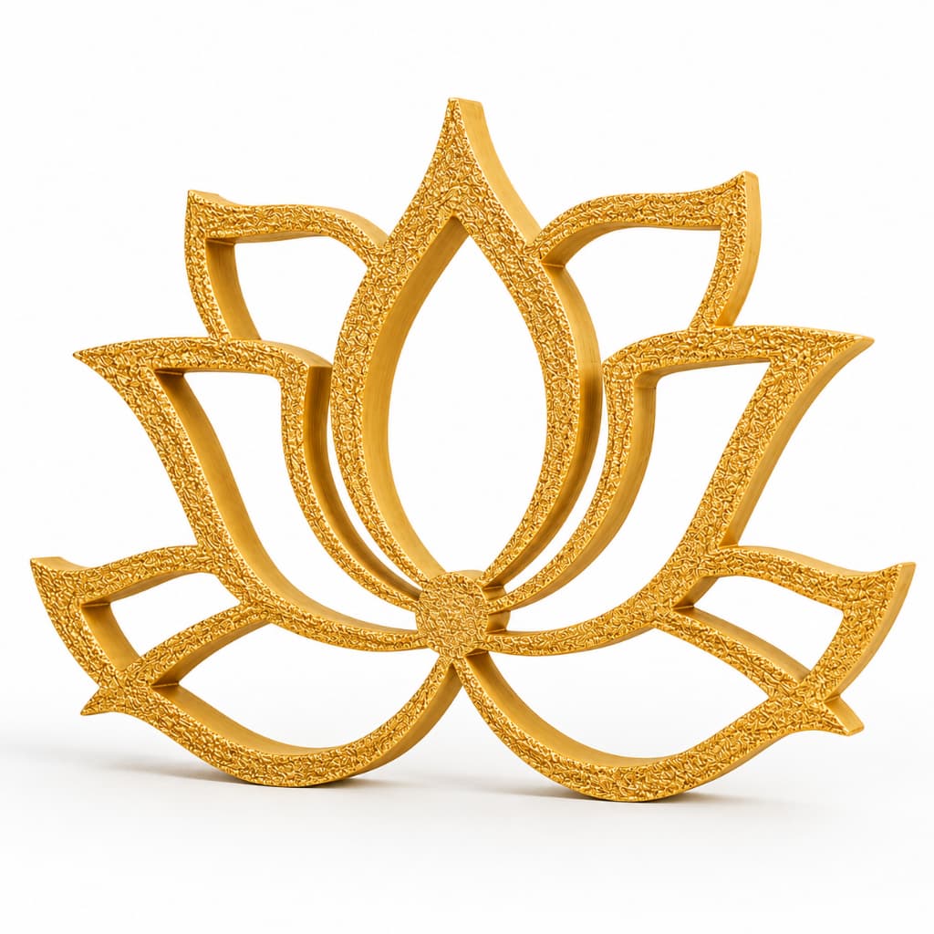 Flor de Lótus Decorativa Premium Escultura Minimalista para Sala Quarto Escritório Home Office e Espaço Zen Kit