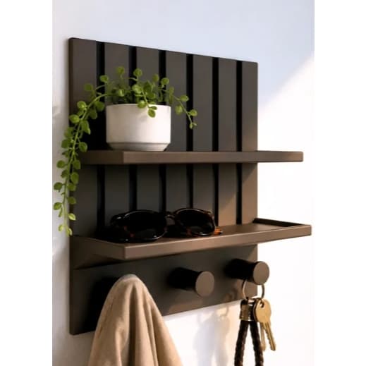 Organizador de Entrada com Painel – Prateleira de Parede Impressão 3D