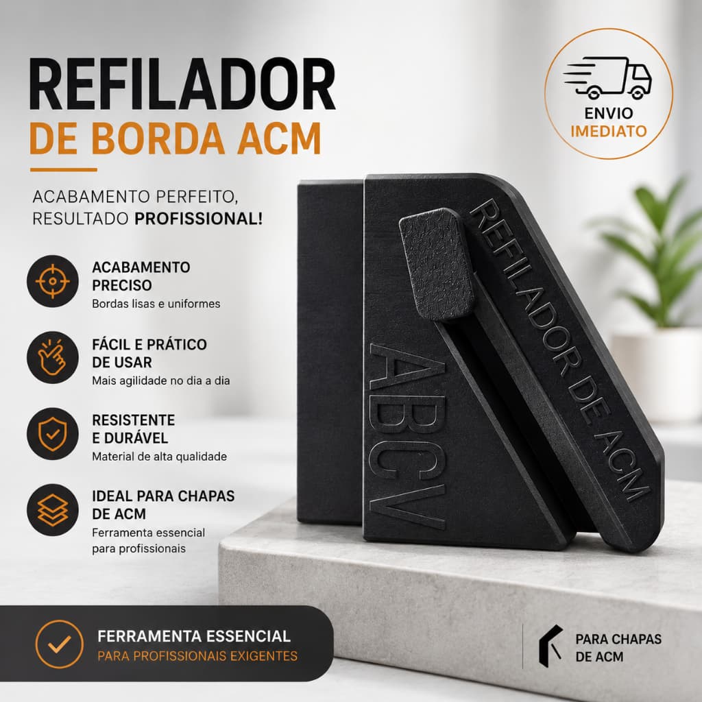 Refiladora de Borda ACM Ajustável Profissional Corte Preciso Comunicação Visual Ferramenta