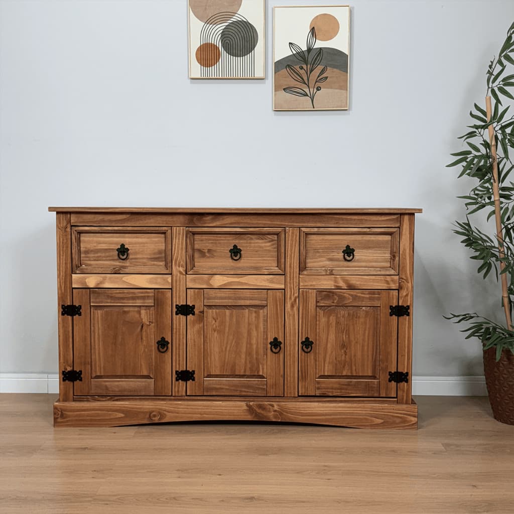 Balcão 3 Gavetas 3 Portas Para Sala de Estar e Quarto Estilo Rustico