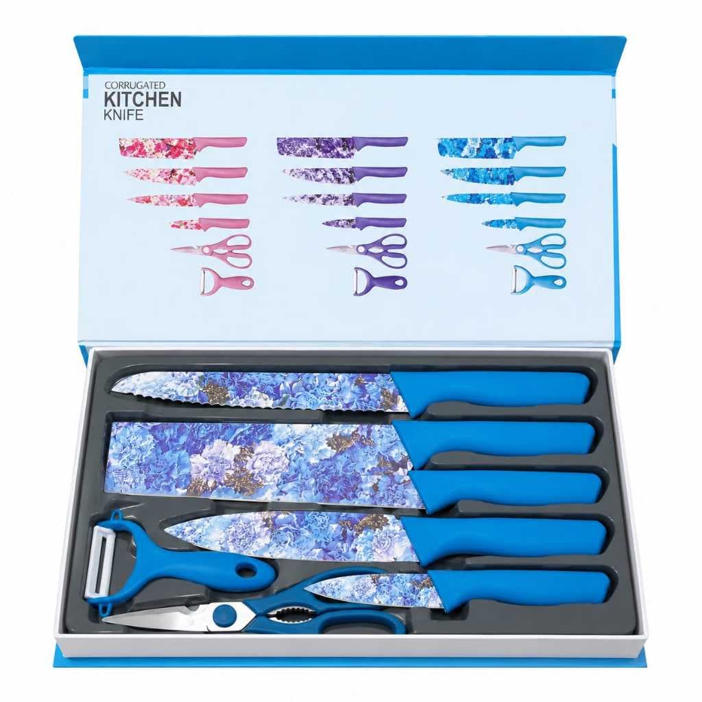 Kit Facas Cozinha Premium Aço Inox Lâminas Afiadas Descascador Tesoura Completo