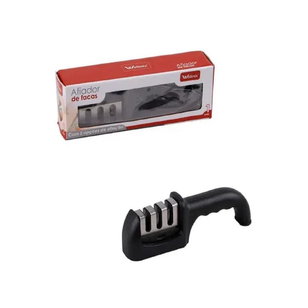 Amolador Afiador Para Facas De Cozinha Para Churrasco Com 3 Fases