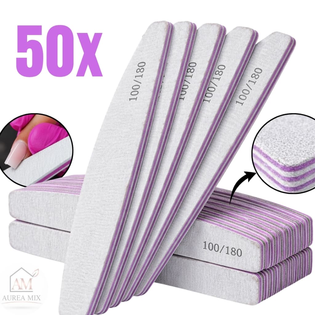 Kit Lixas de Unha Bumerangue Lavável  Boomerang Banana Alongamento Gel Fibra 100/180
