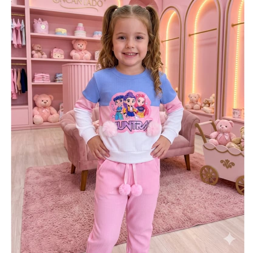 Conjunto Infantil  Roupa Inverno Frio menina