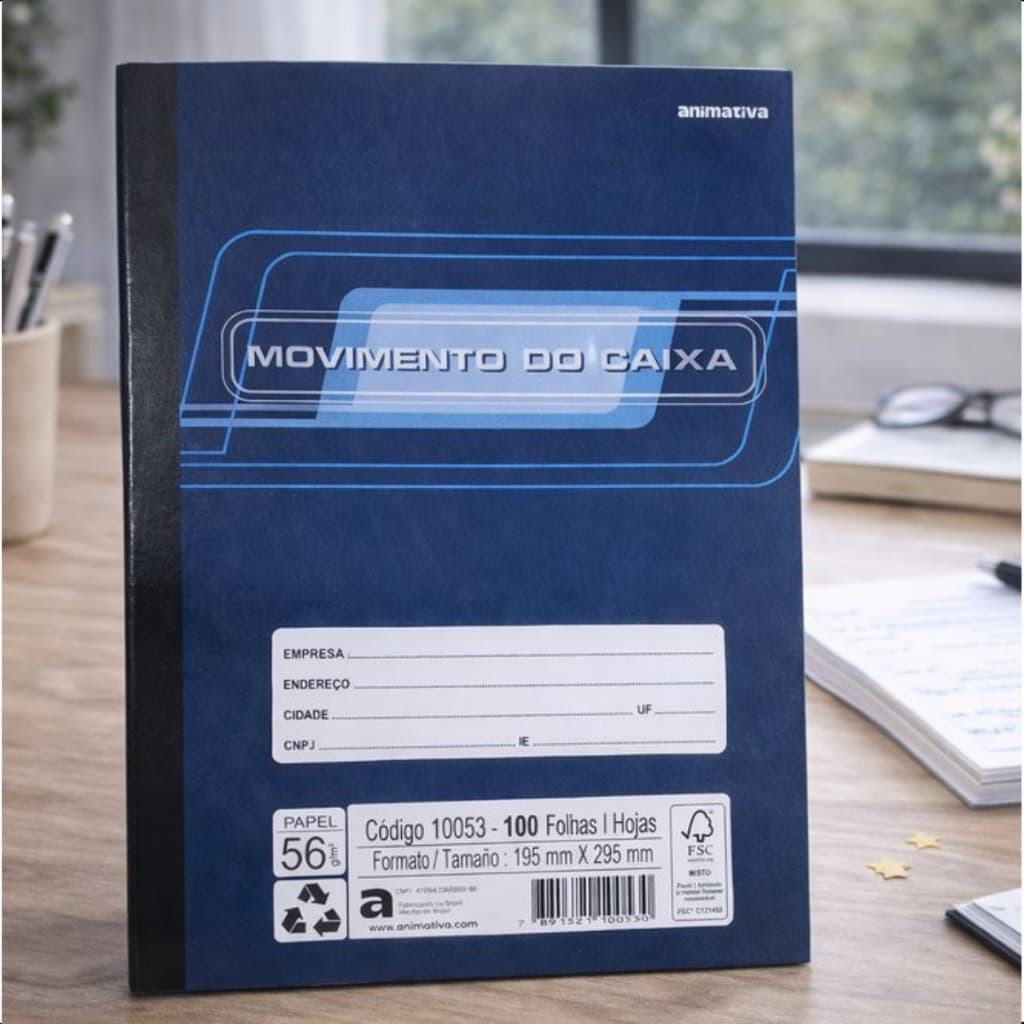 Livro Movimento De Caixa Controle Contas 100 Folhas Registro Financeiro