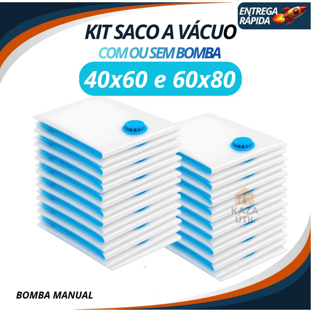 Sacos a Vácuo Organizador Roupa Cobertor Edredom 40x60 e 60x80