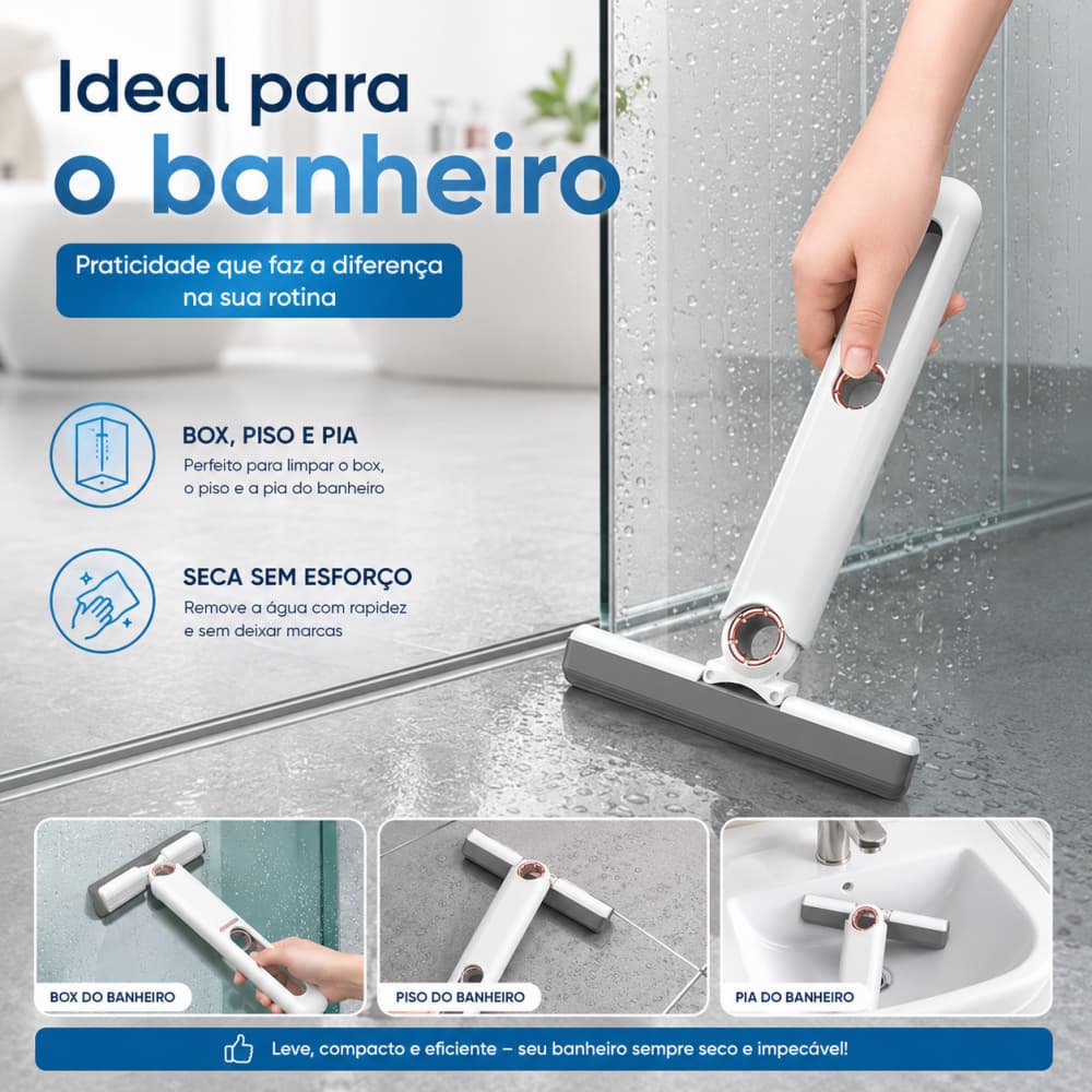 Mini Mop Rodo Esfregão Portátil Auto Squeeze Absorvente para Pia, Mesa, Janela, Vidro e Cozinha