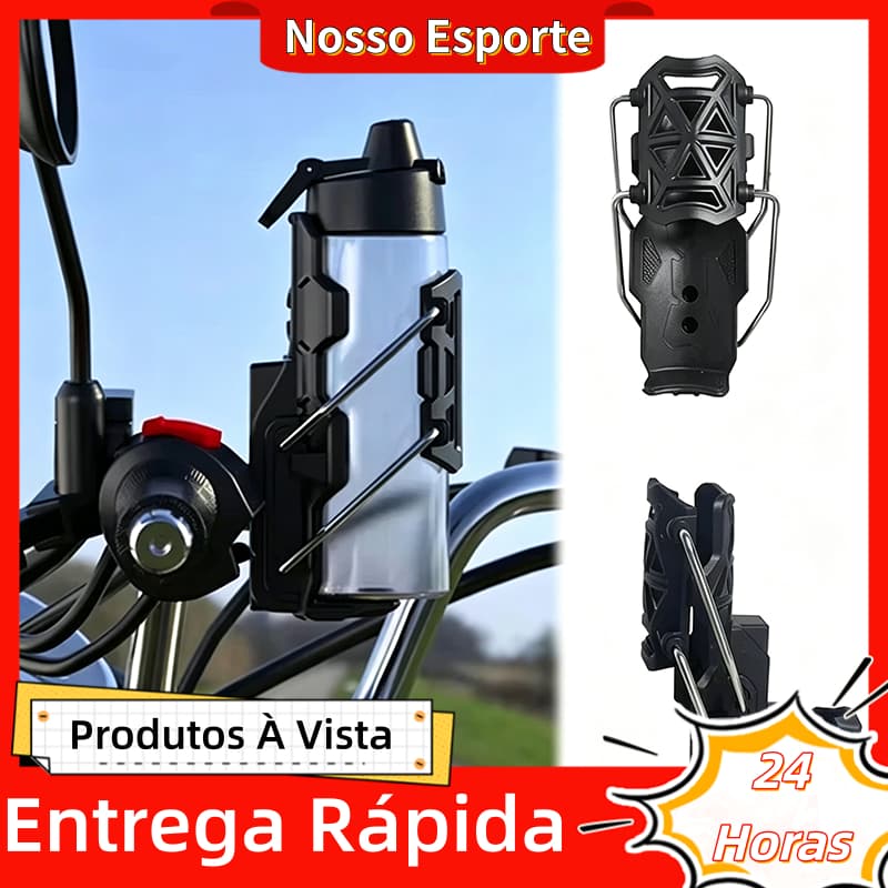 Suporte de Garrafa Ajustável em 360° – Fixação Universal para Bicicletas Elétricas e Motocicletas