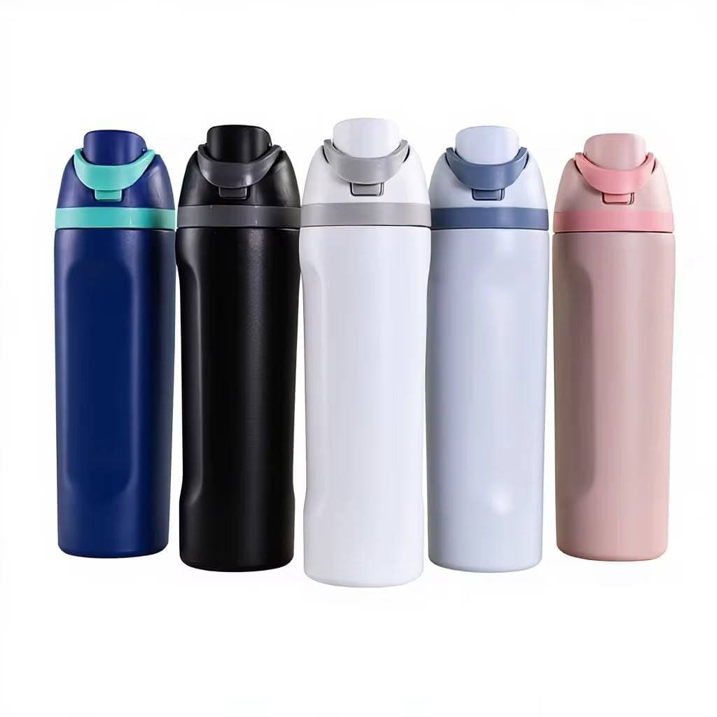 Garrafa Térmica Inox com Canudo e Bico Freesip – Squeeze Térmico Antivazamento com Alça | Mantém Gelado e Quente