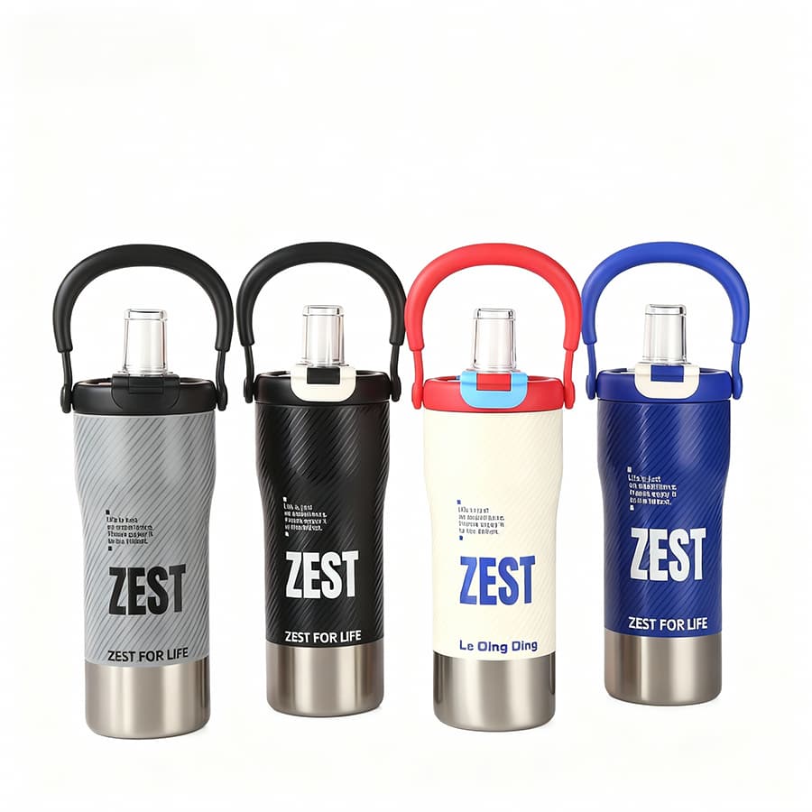 Copo Térmico Vácuo Garrafa 800ml Inox 304 Canudo Alça Academia Crossfit Esportiva Hidratação Escolar Criança Resistente
