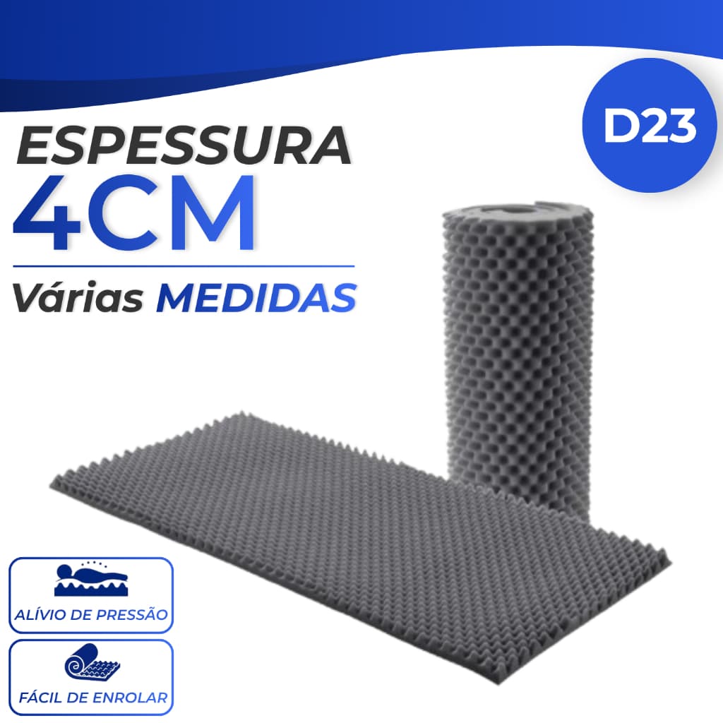 Colchonete Pillow Top Caixa de Ovo Massageador D23 Anti Escaras 4 cm
