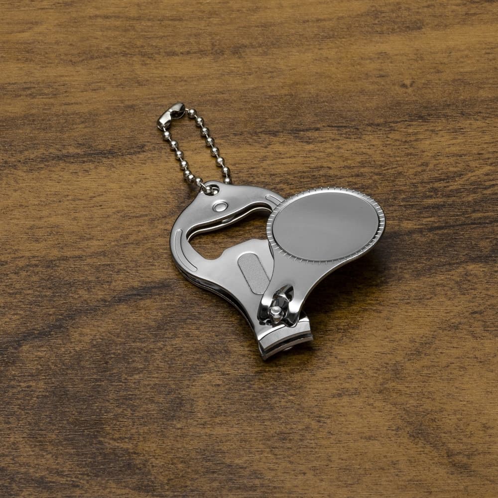 18 CHAVEIRO CORTADOR DE UNHA COM ABRIDOR DE GARRAFA PERSONALIZADO A LASER COM SUA LOGO