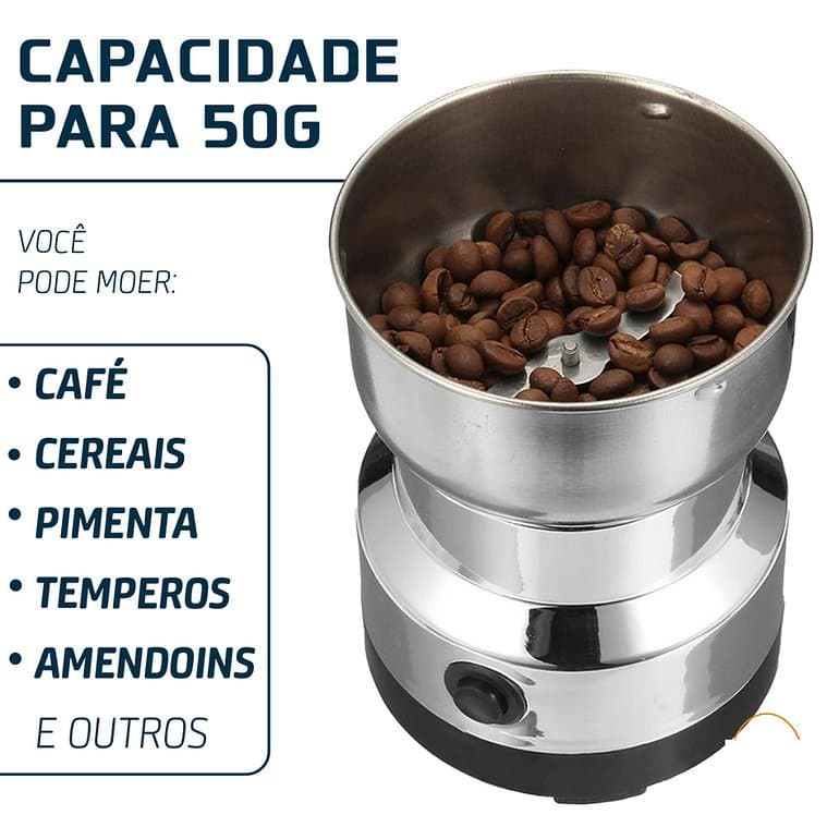 Moedor De Grãos Triturador Café Elétrico Gourmet Em Aço 110v