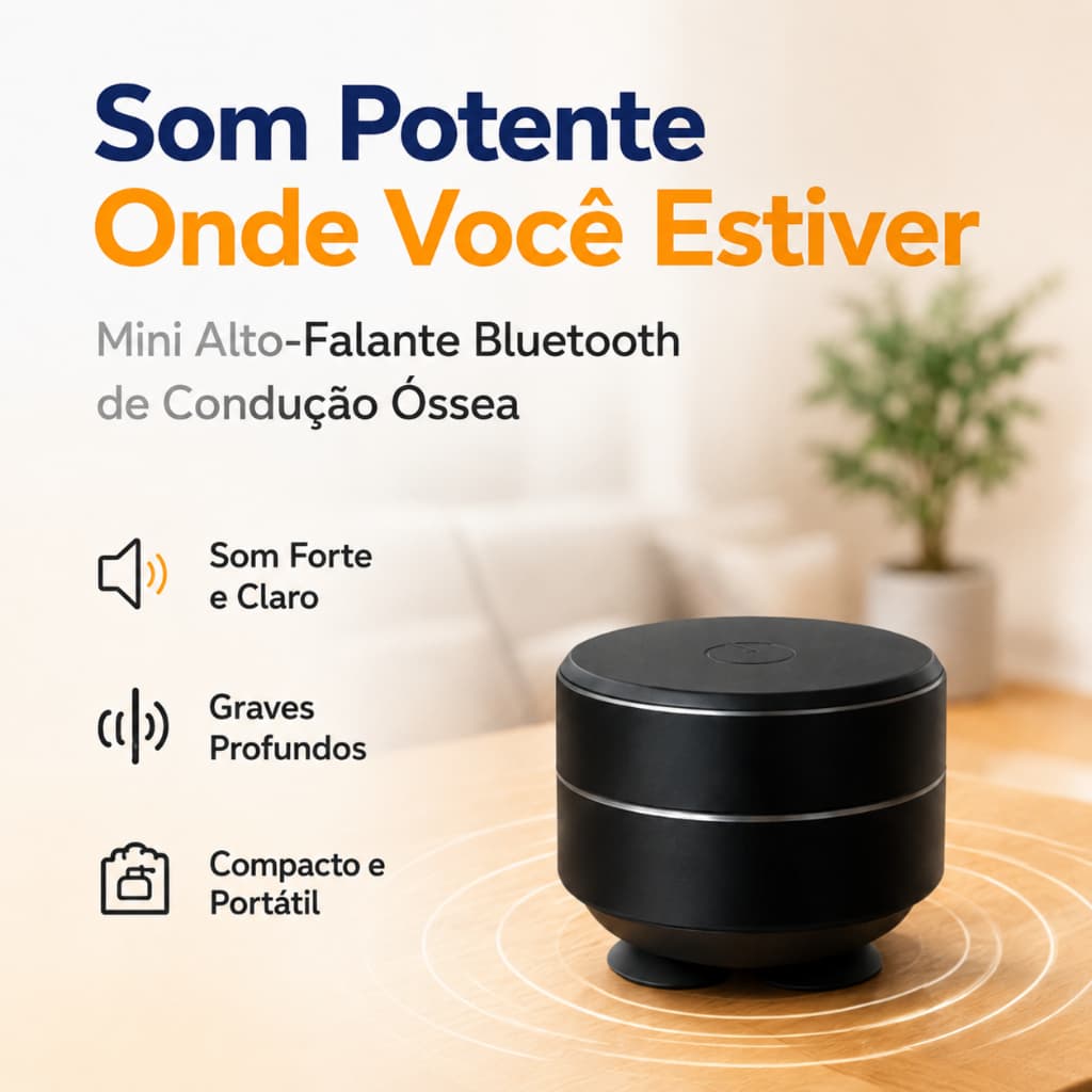 Mini Alto Falante Bluetooth Sem Fio | Caixa de Som Portátil com Graves Potentes para Casa, Escritório e Viagem