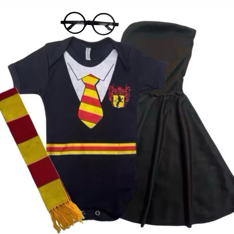 Body Bebê Infantil Mêsversário Temático Harry Potter