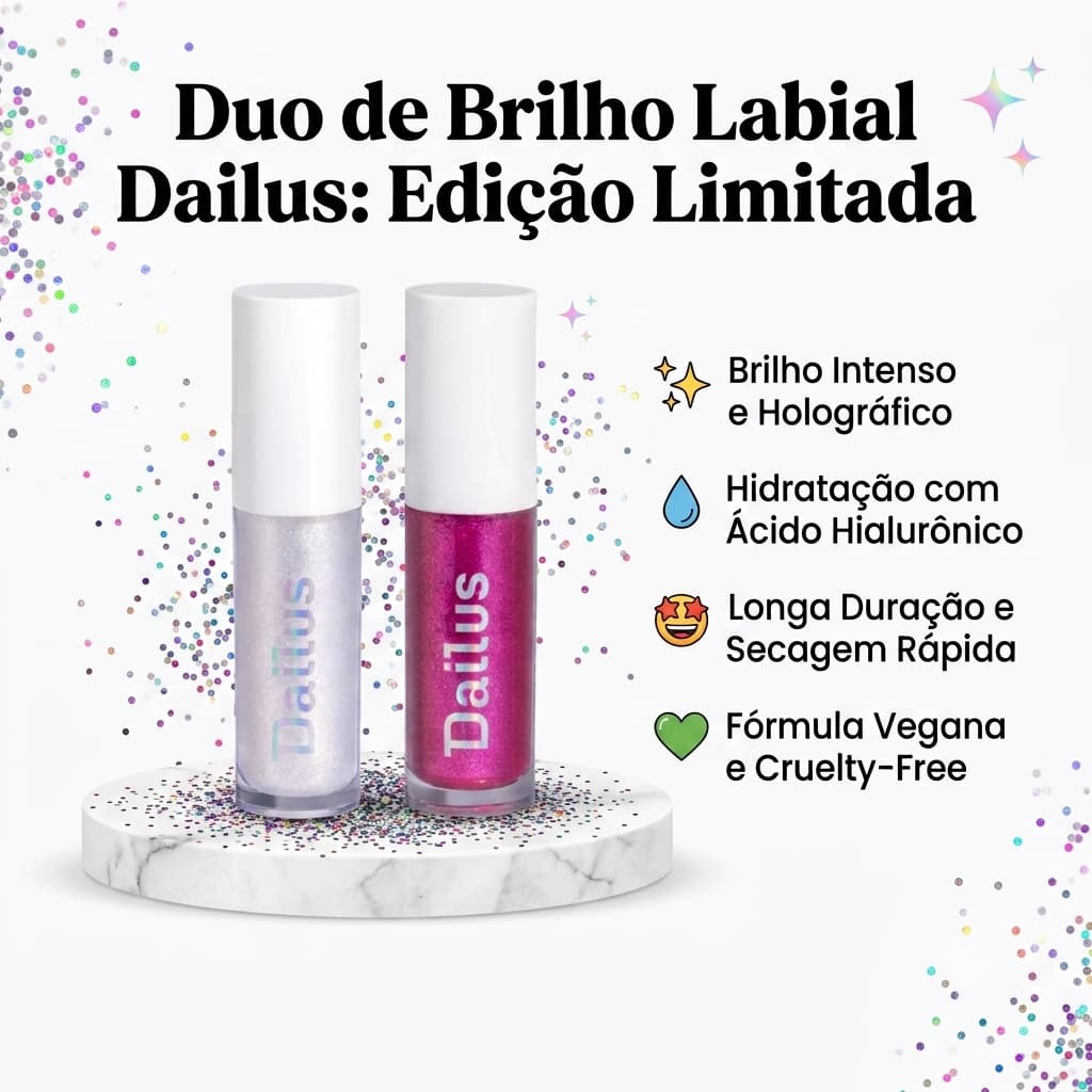 Lip Glitter Dailus Brilho Labial 6ml