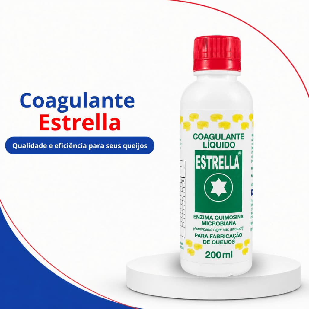 Coagulante Líquido 200ml Estrela Quimosina Microbiana para Aplicação Prática