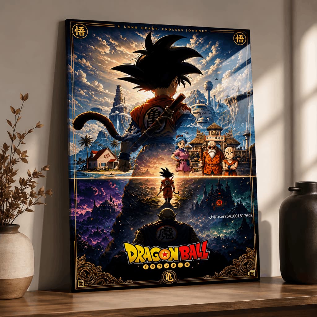 Quadro Decorativo Dragon Ball Goku Anime Geek Gamer Decoração Quarto Presente