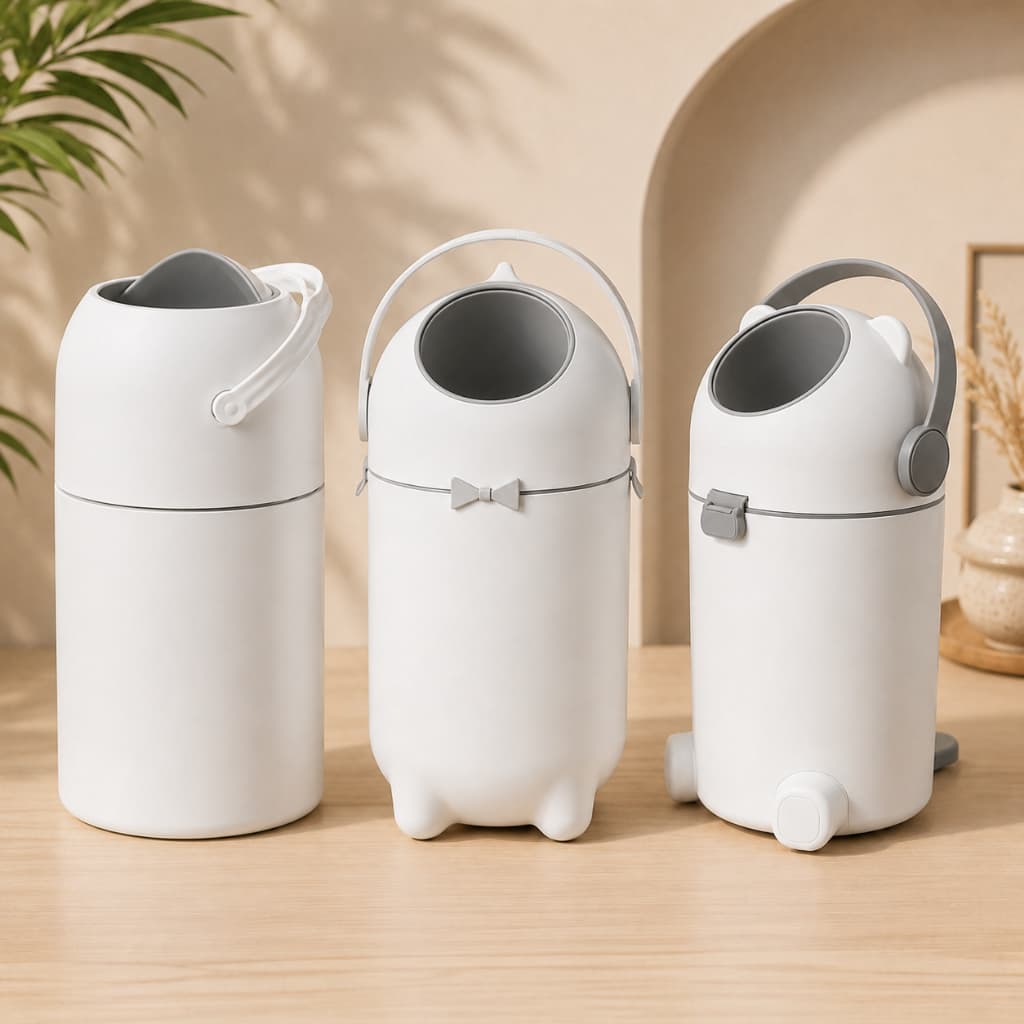 Lixeira Mágica Anti Odor Para Fraldas Saco Lixo Grande Branco Rosa Azul