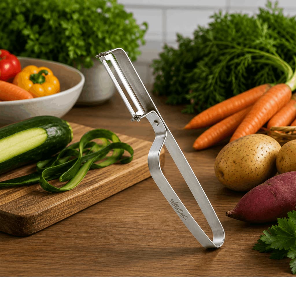 Descascador de Legumes Tipo Faca Manual em Aço Inox Pequeno