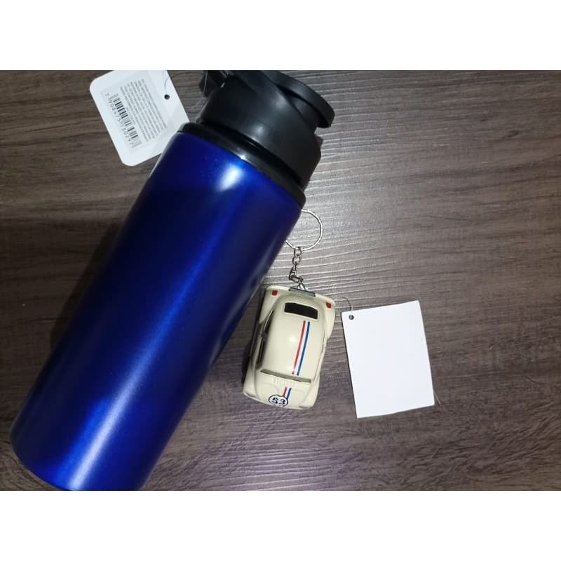 Garrafa 500ml + mini fusca de metal (chaveiro) Dia dos Pais