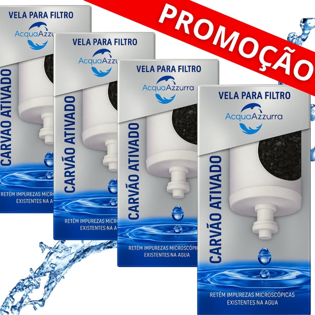 4 Vela Filtro de Barro Carvão Ativado Alcalina Esterilizante - ENVIO IMEDIATO