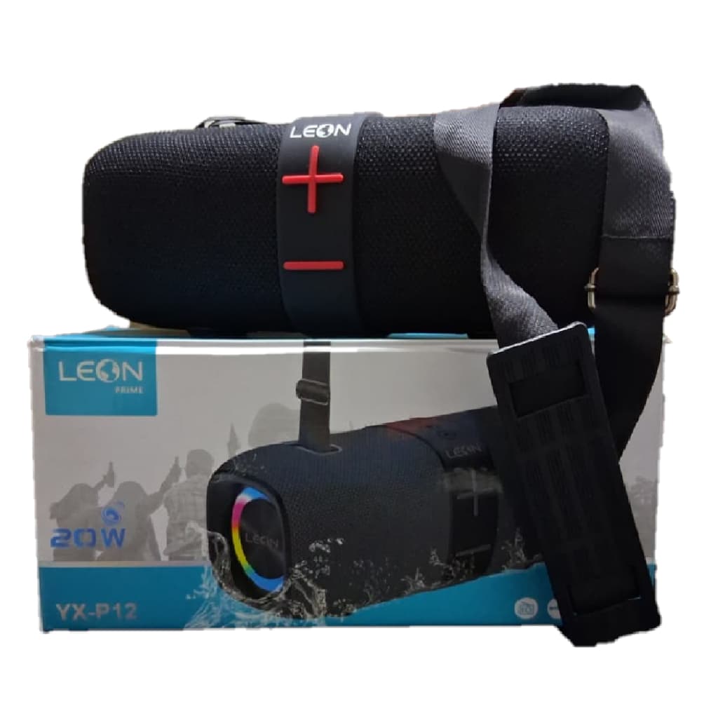 Caixa Som Bluetooth 20W Led Rgb Grave Bass+ Resistente Água Chamadas Sistema Tws Leon Prime YXP12