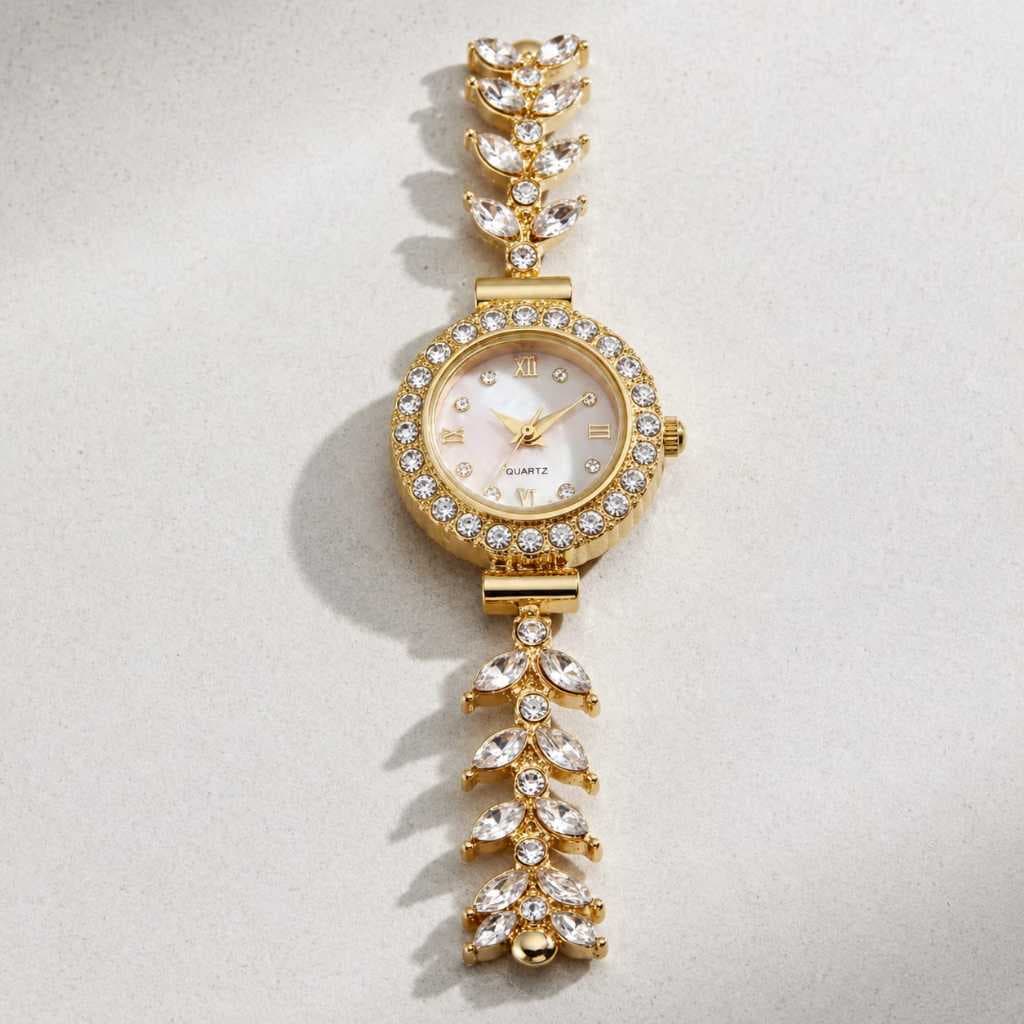 Relógio Feminino Luxo Quartz Sereia com Strass Delicado Fashion