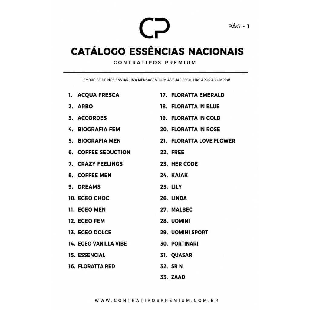 Essencia Nacional Premium | Faça em Casa | 60ml ou 100ml | Escolha a Fragrância