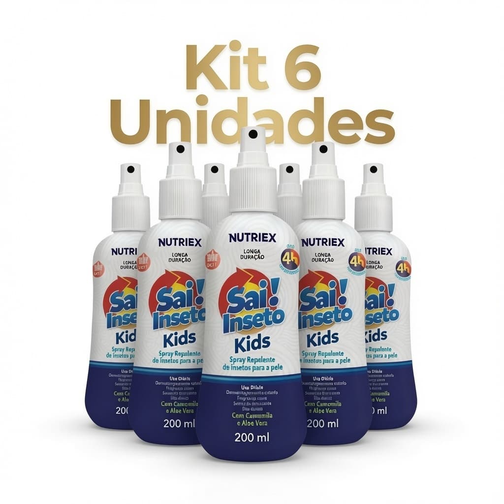 Spray Repelente Insetos Sai Inseto Family  Kids 4Hrs 200ml Nutriex - Kit C/6
