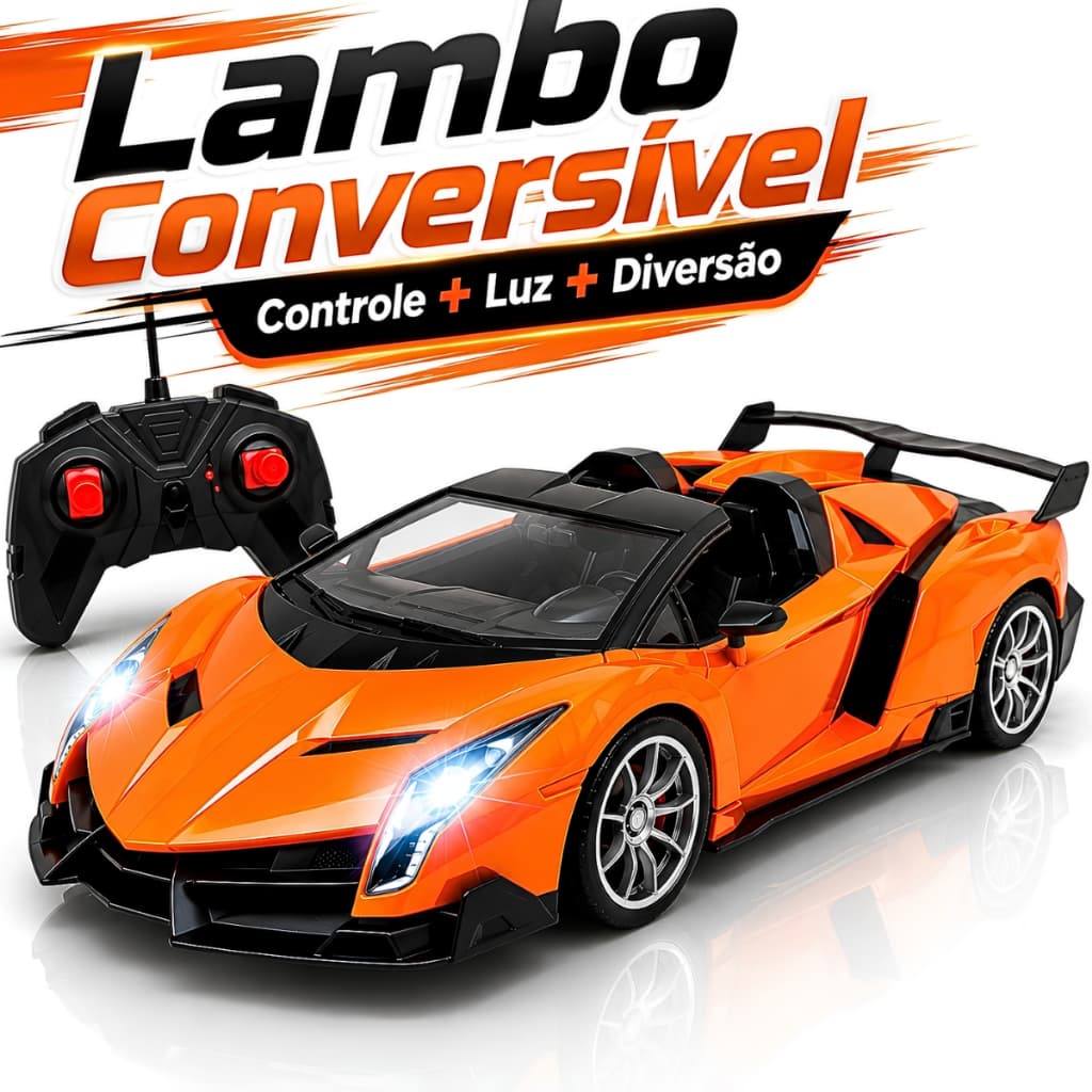 Carrinho Controle Remoto Corrida Lamborghini Ferrari Camaro Acende Farol Brinquedo Carro Presente