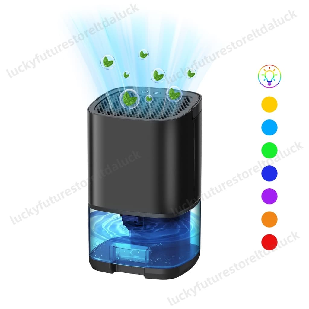 Desumidificador Portátil Compacto com Reservatório 1000ml, Luz RGB 7 Cores,110v/220v