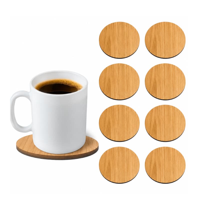 12 Porta Copos MDF Redondo 10cm Descanso de Copo Decorativo Resistente