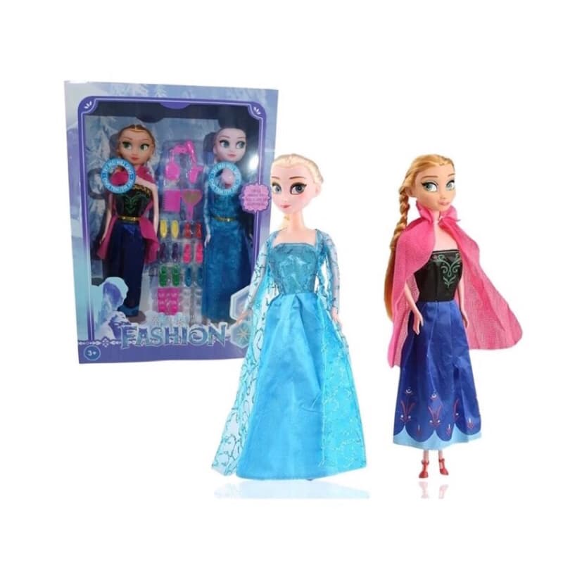 Boneca Frozen Musical Kit 2 Bonecas Elsa e Anna e Acessórios Articulada Musical Canta 30cm Presente Aniversário