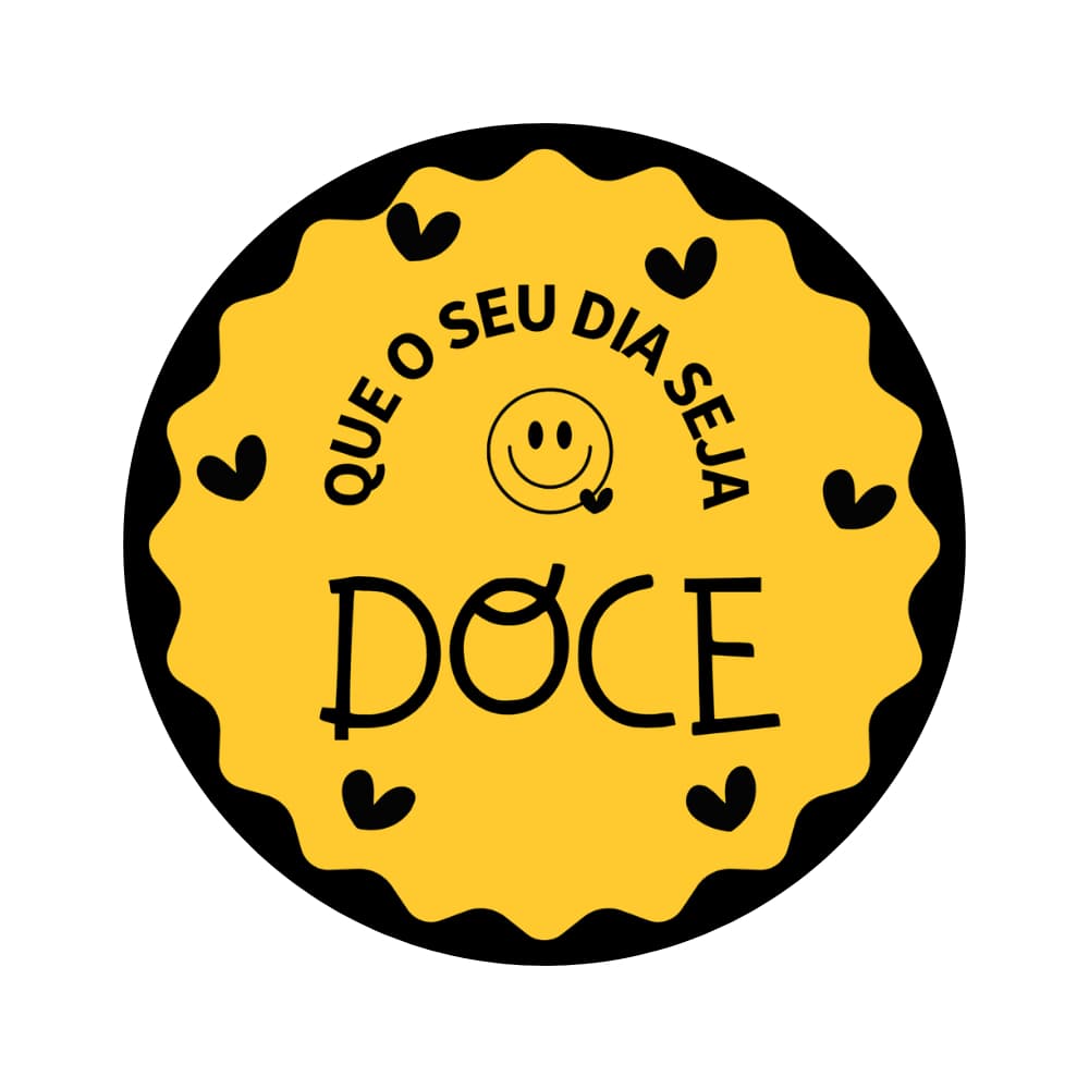 Etiqueta Adesiva "Que seu dia seja doce" 40x40mm - 60uns