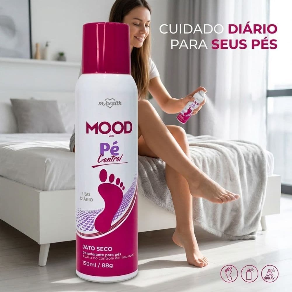 Desodorante para Pés My Health Moodcare Control Jato Seco Antiodor Uso Diário para Pés e Sapatos